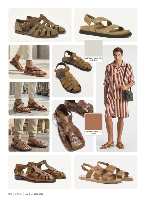 Los marrones organizan colecciones de sandalias masculinas