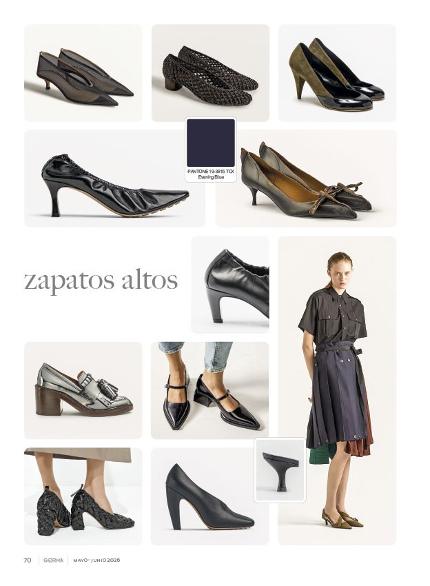 High shoes combine pointed toes, textures and heels