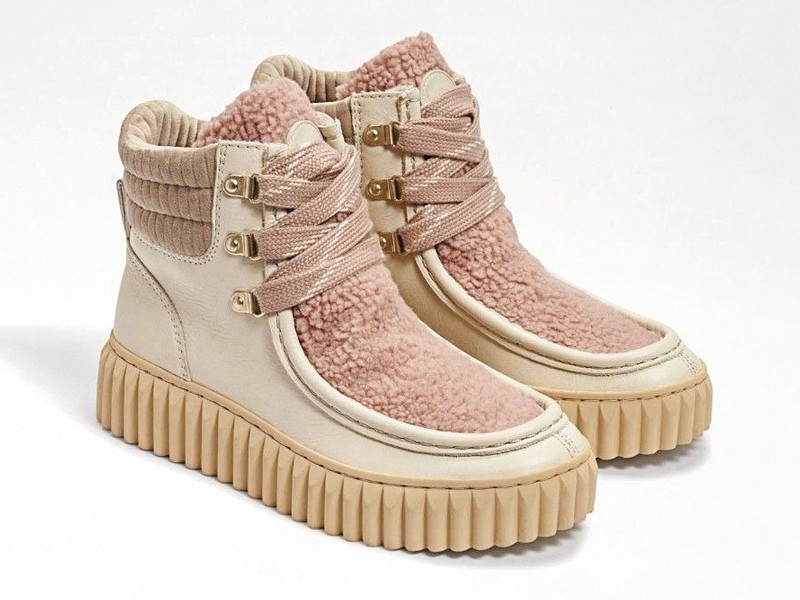 Lace-up flat booties