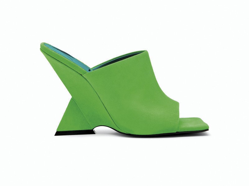 High open-toe mules