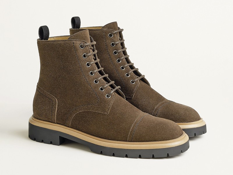 Men’s urban ankle boots in suede with chunky sole volume
