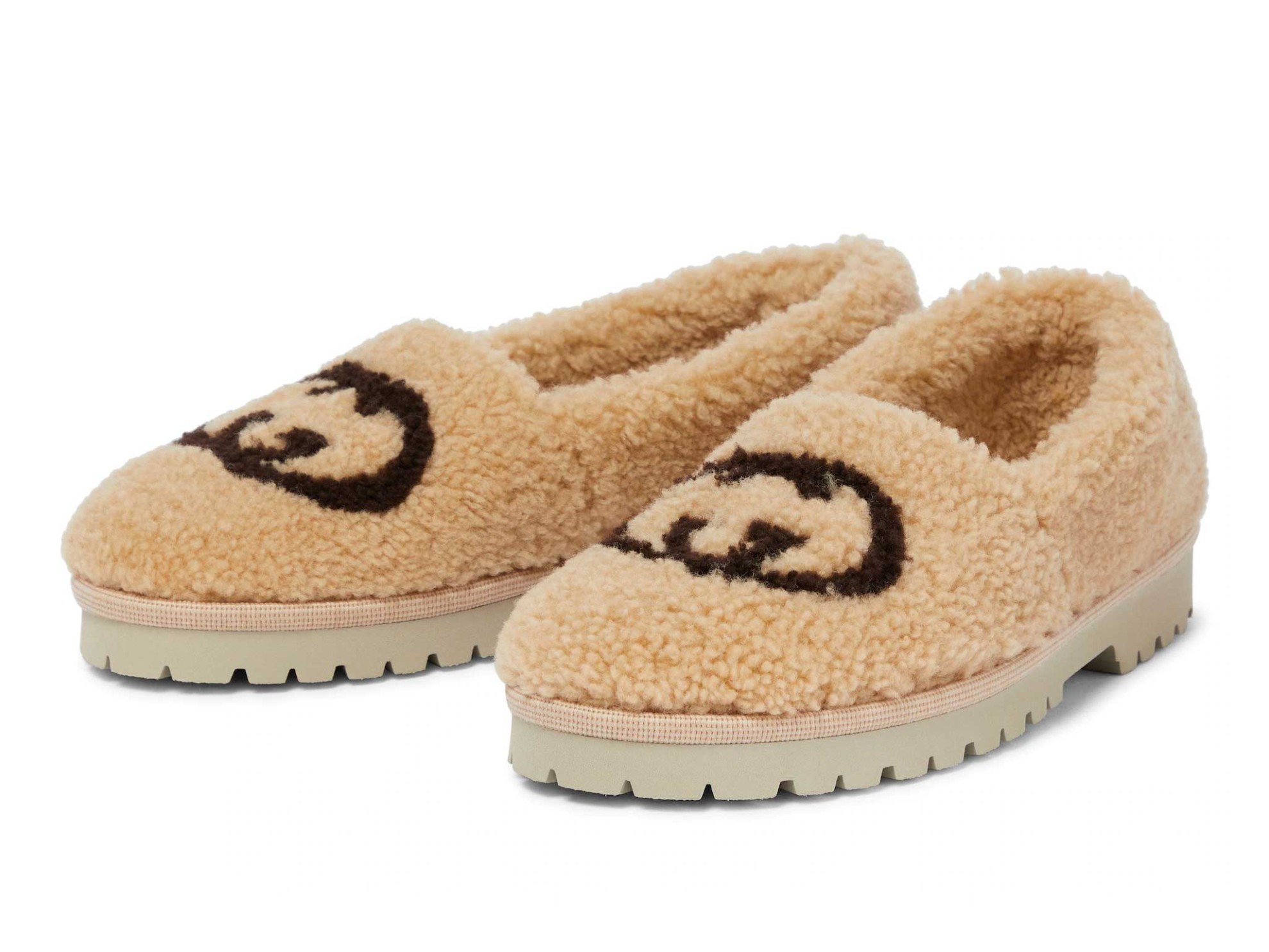 Exclusive GUCCI shearling slip-ons