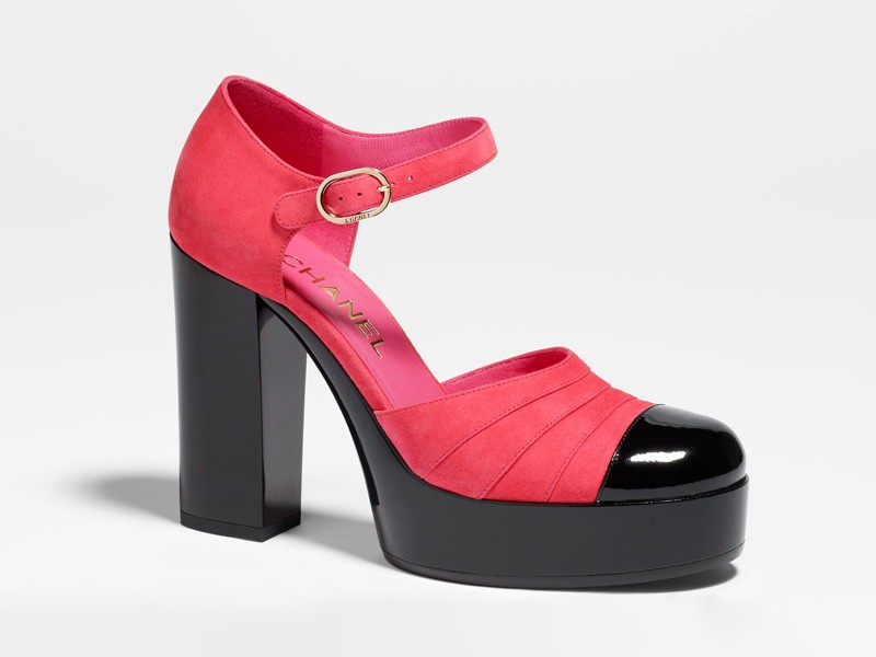 Latest CHANNEL collection. High heels in patent leather and kidskin