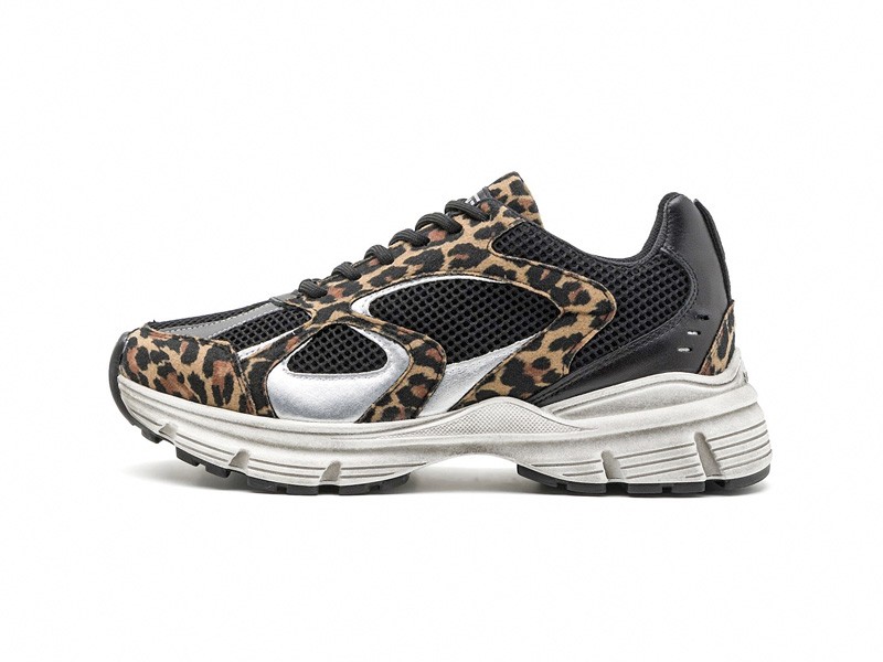 Animal-print sneakers with graphic uppers and contrast details