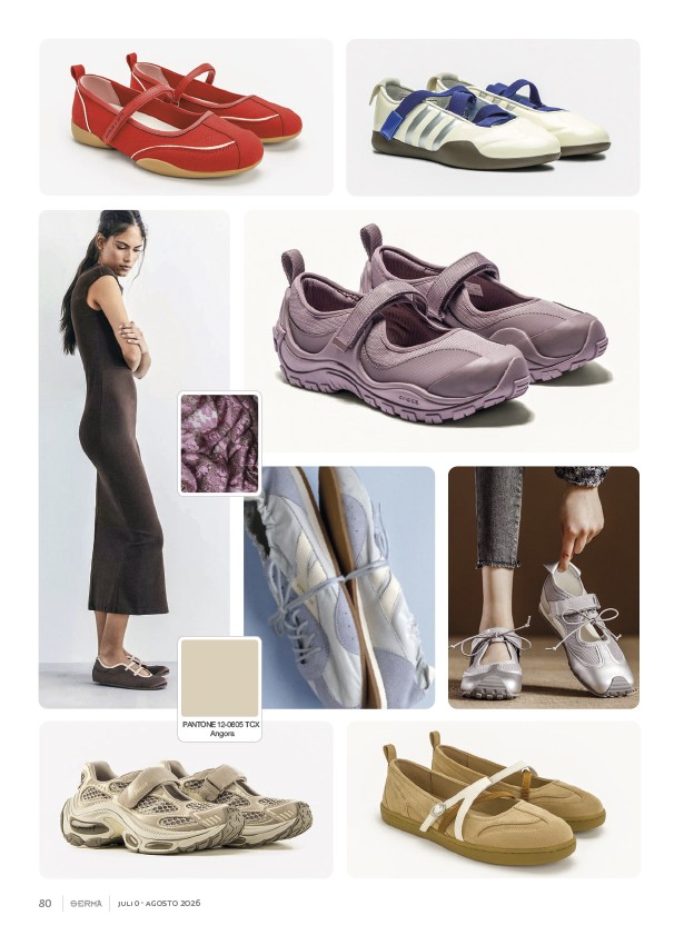 Fastening systems diversify women's sneakerinas
