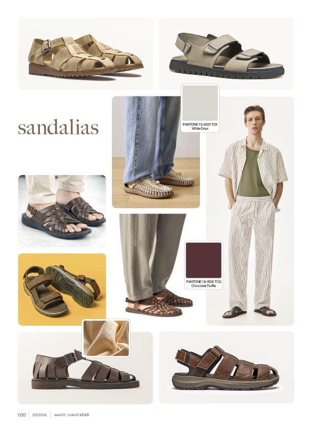 Sandalias masculinas combinan tiras, calados y fondos robustos
