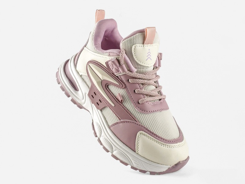 Kids sneakers with mixed closures and high-volume soles