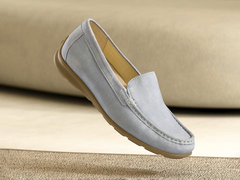 Women’s loafers soften silhouettes with denim blue