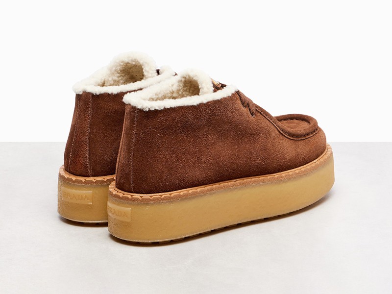 PRADA bets on Wallaby booties with inner leather