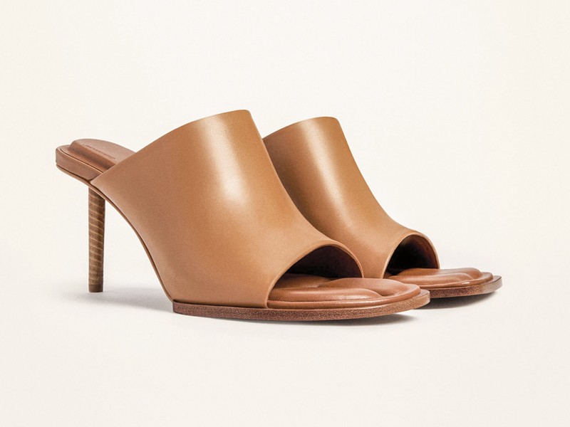 High open-toe mules