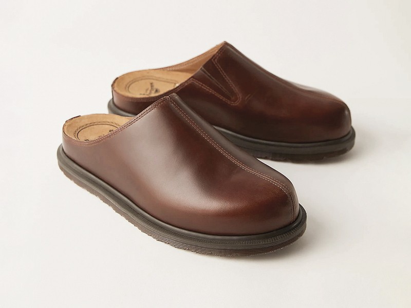 Indoor mules combine closed toes and open heels