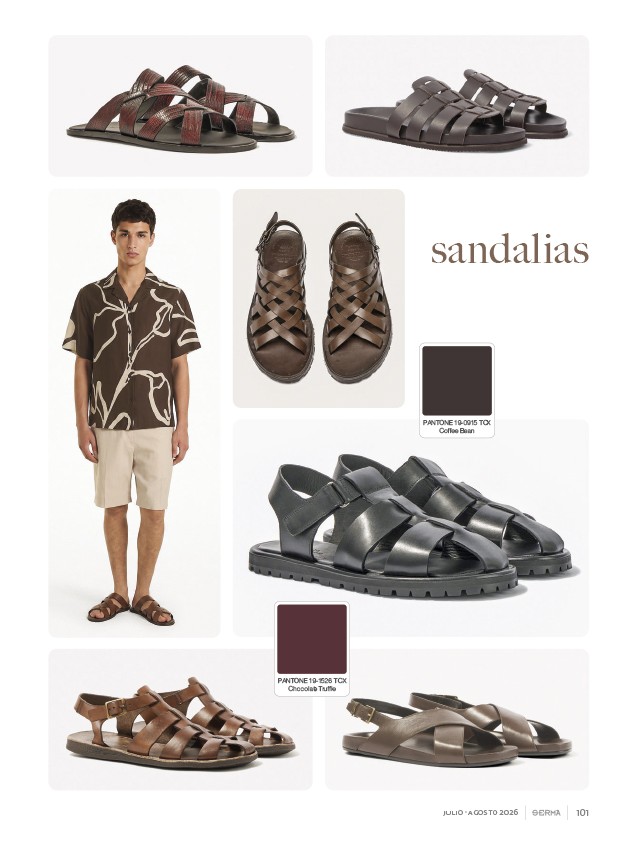 Los marrones organizan colecciones de sandalias masculinas