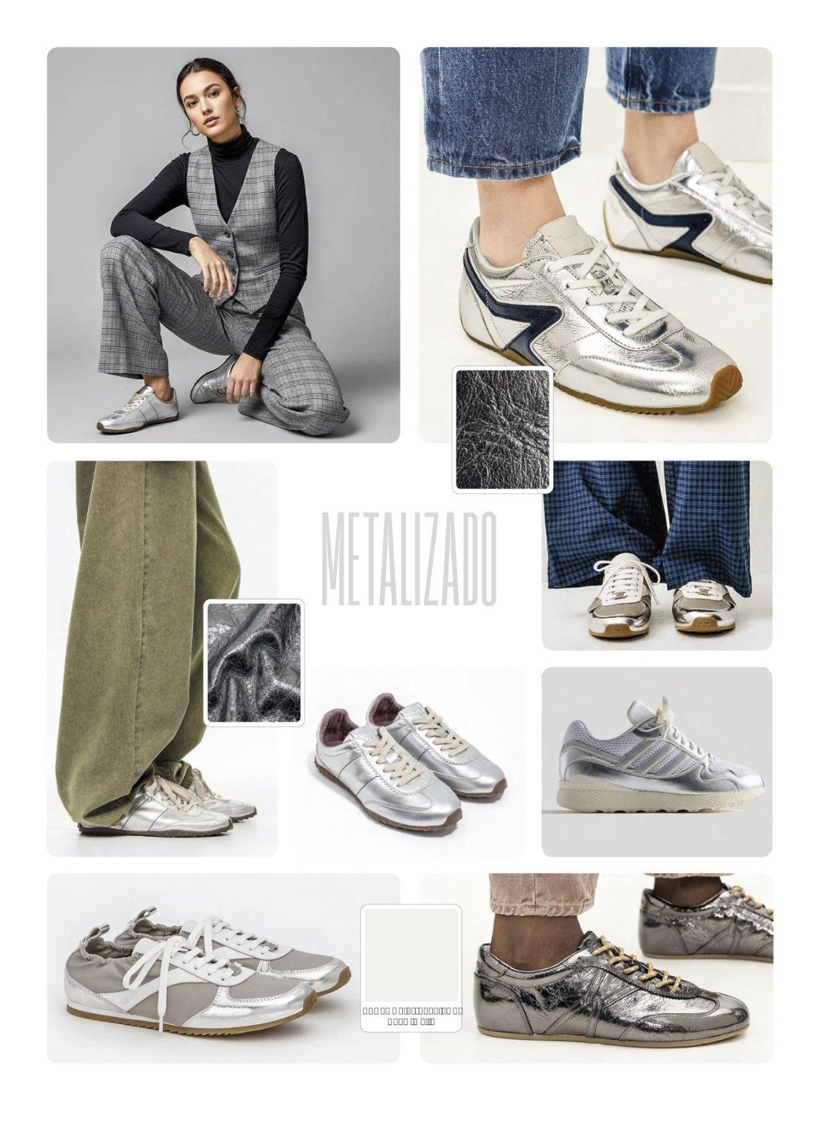 Women’s metallic sneakers with urban silver shine