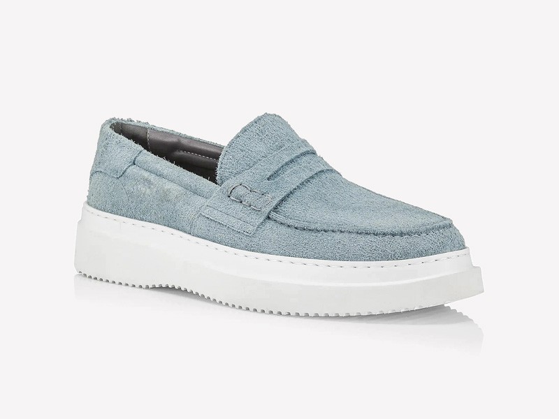 Women’s loafers soften silhouettes with denim blue
