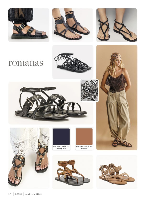 Roman sandals link straps, buckles and ankles