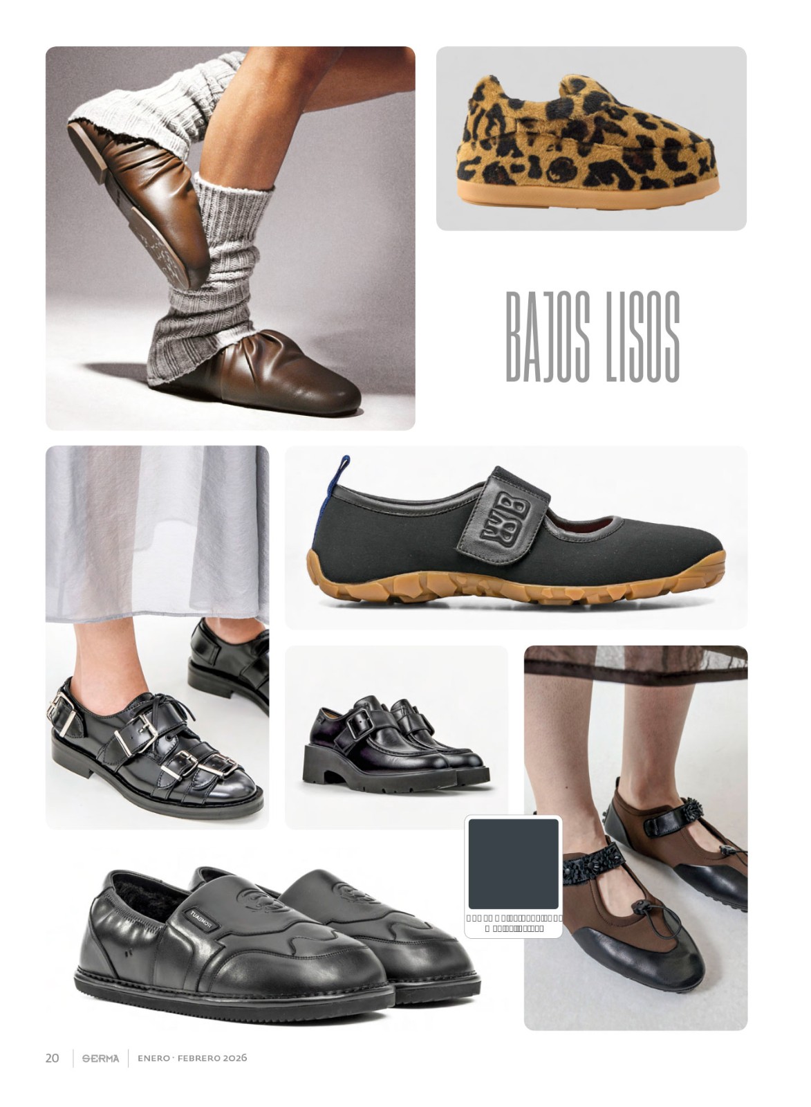 Low shoes with visible linings and soft volumes