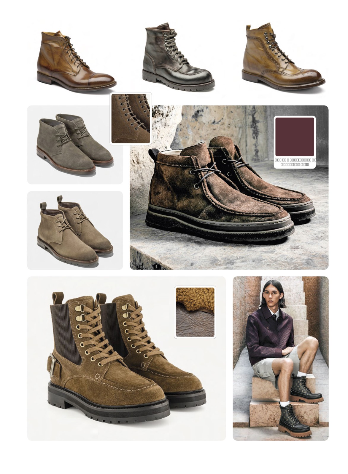 Men’s urban ankle boots in suede with chunky sole volume