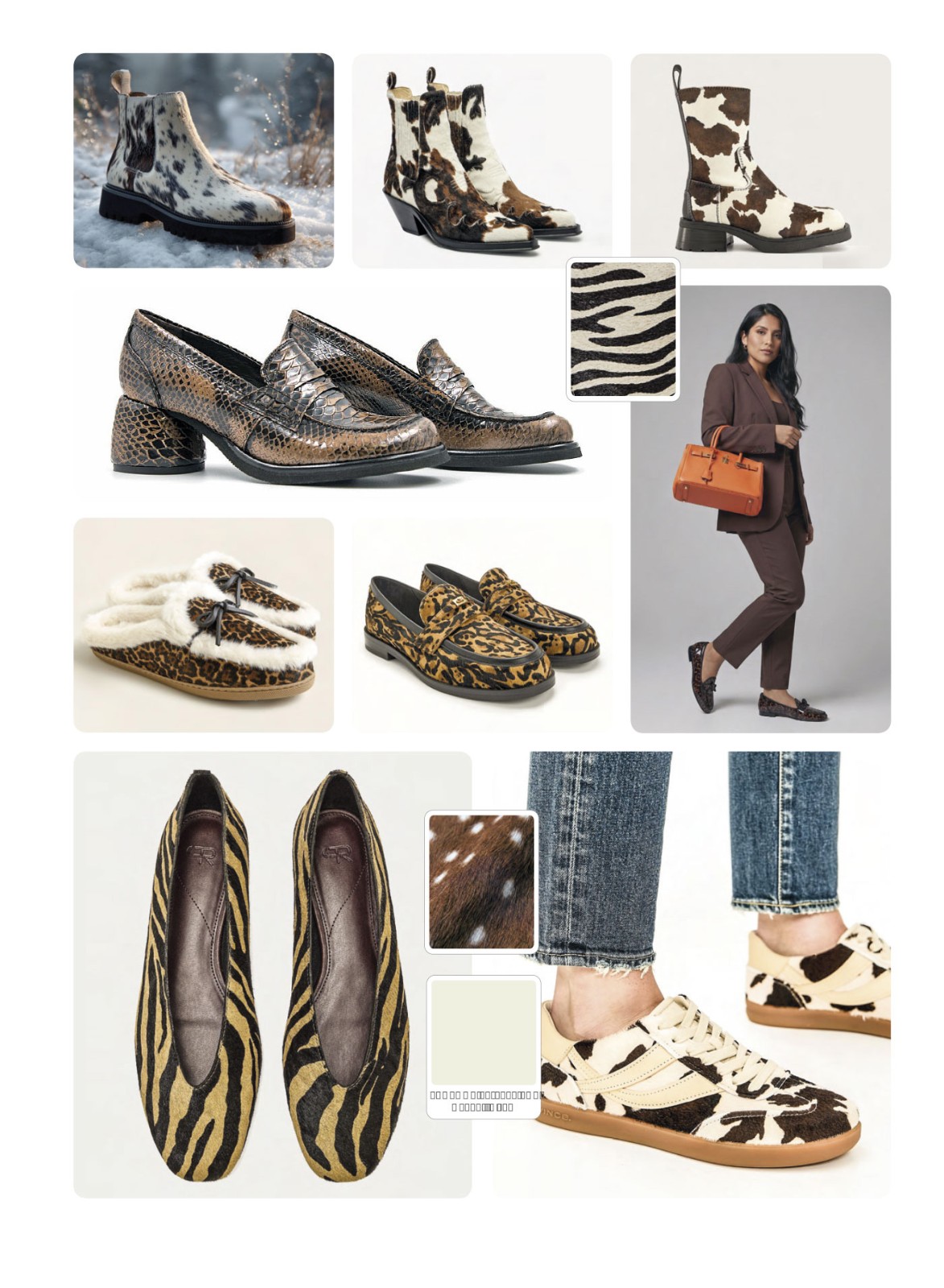Animal prints move into boots and utility details