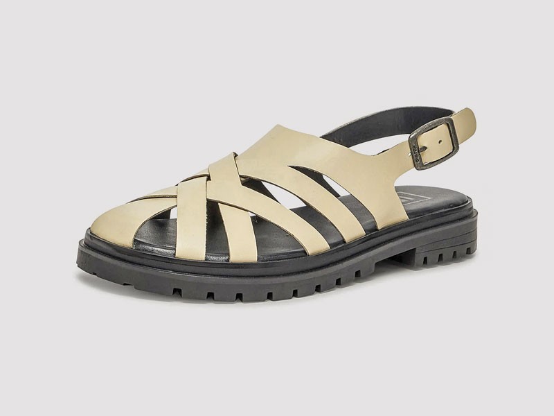 Sandalias femeninas aclaran tiras, hebillas y bases