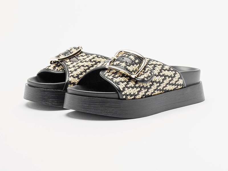 Straps and buckles shape uppers for summer sandals