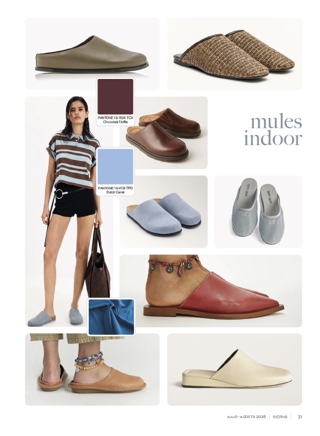 Mules indoor combinan punteras cerradas y talones libres