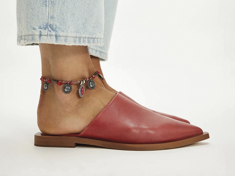 Indoor mules combine closed toes and open heels