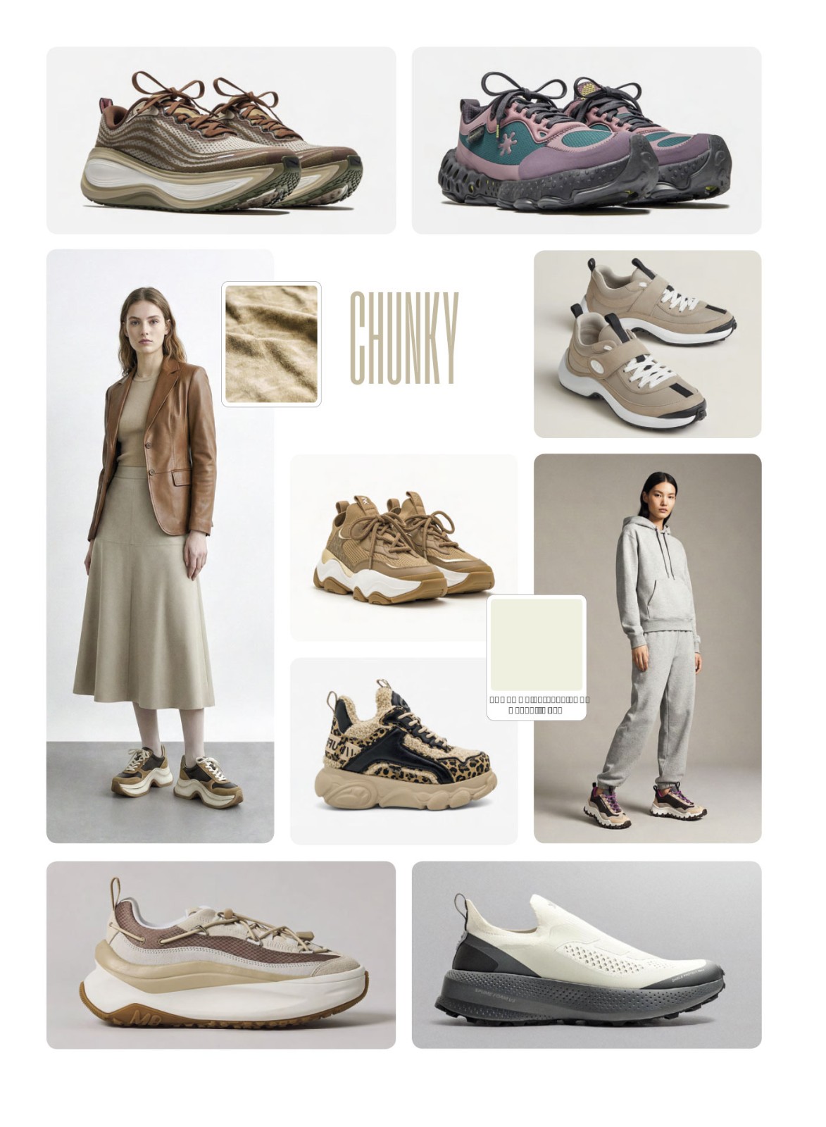Urban chunky sneakers with high-volume soles and sport aesthetics