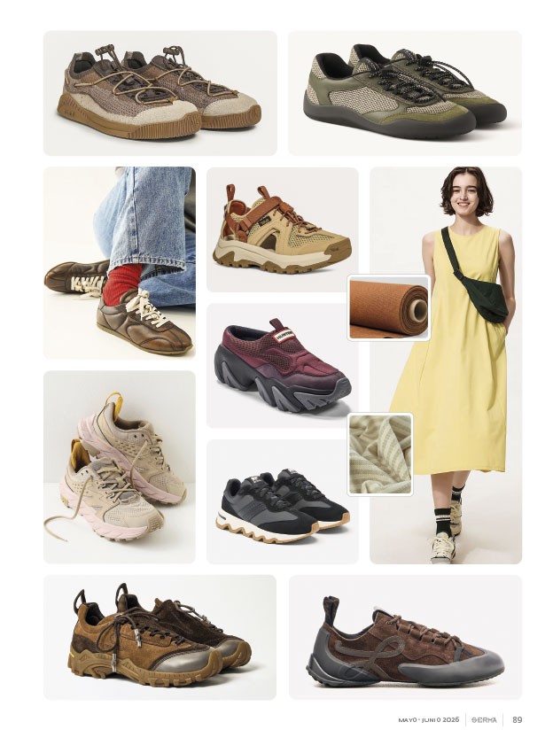 Sneakers urbanas combinan mallas, cordones y suelas mixtas