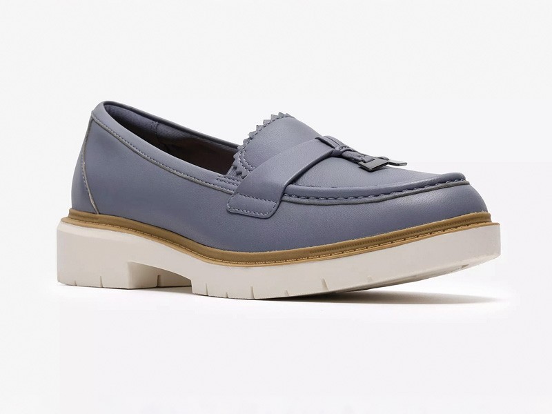Women’s loafers soften silhouettes with denim blue