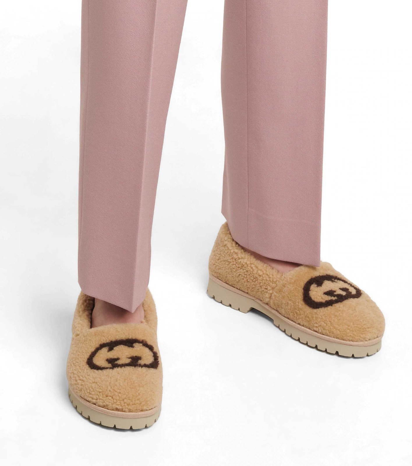 Exclusive GUCCI shearling slip-ons