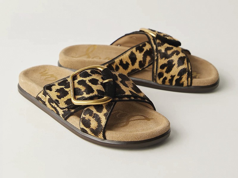 Hardware transforms sandals through buckles, studs and crossings