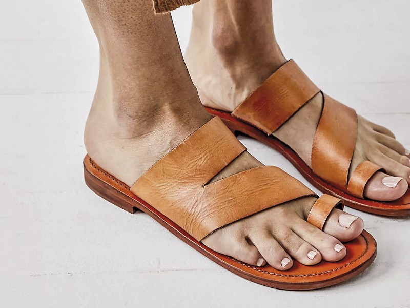 Wide strap sandals