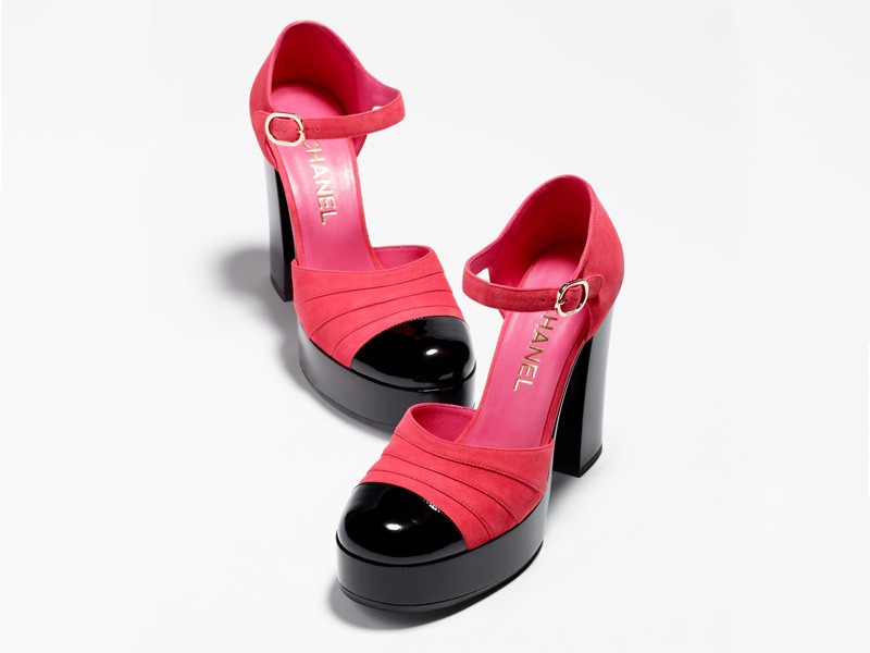 Latest CHANNEL collection. High heels in patent leather and kidskin