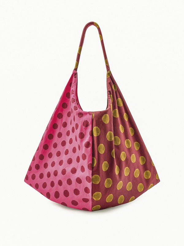 Two-tone contrasts define polka-dot footwear and bags