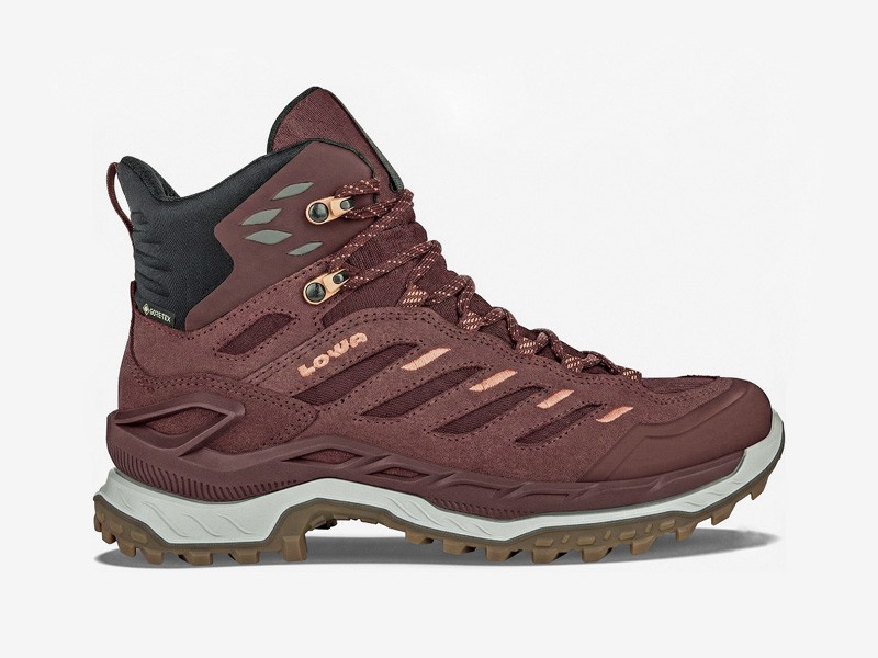 Calzado en tono merlot para hombre con cuero y gamuza