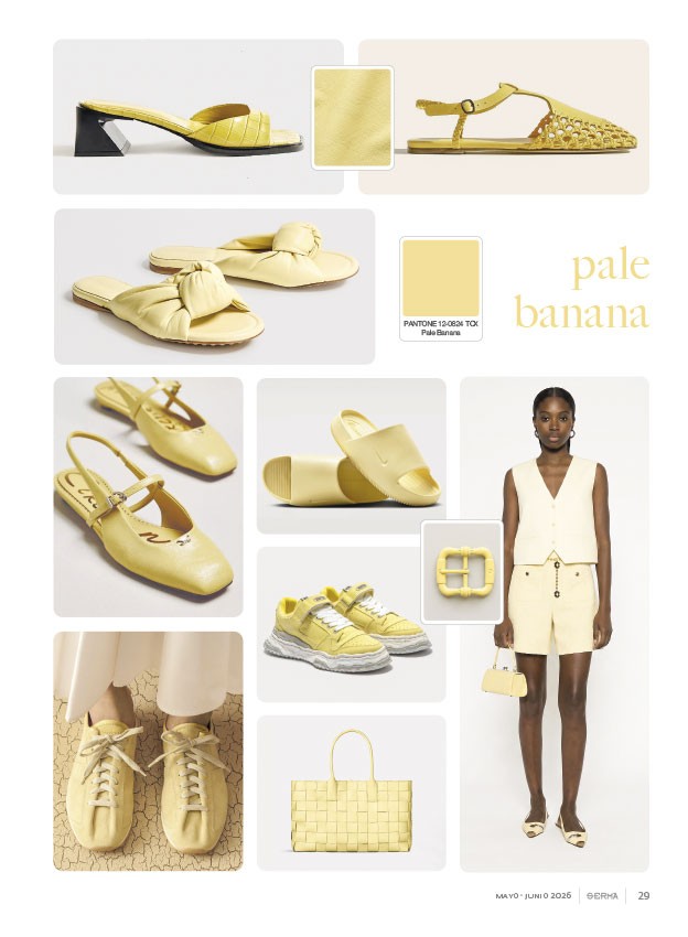 Pale Banana suaviza calzados, bolsos y hebillas