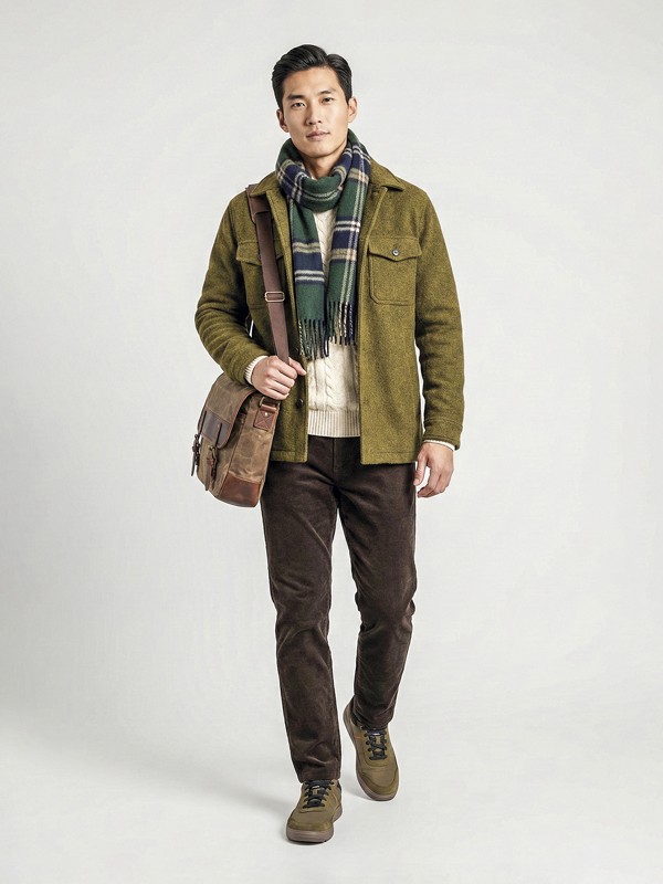 Sneakers urbanas en verde oliva con gamuza y suelas gum