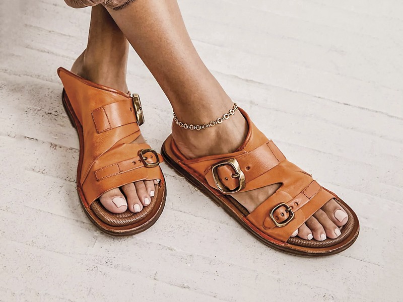 Wide strap sandals