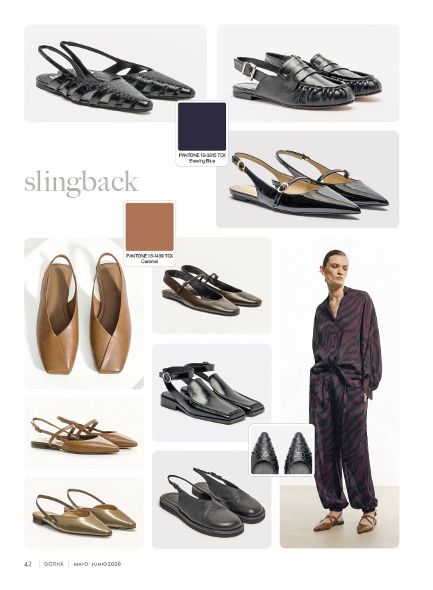 Slingback femeninos afinan puntas, brillo y talones