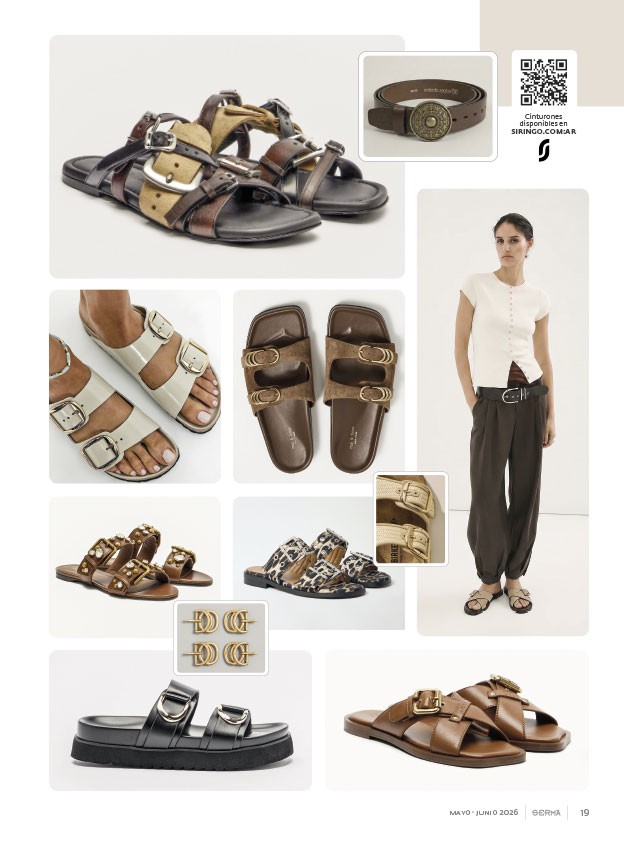 Hardware transforms sandals through buckles, studs and crossings