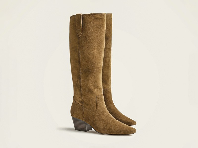 Botas de gamuza para mujer en camel y caramelo con estampados