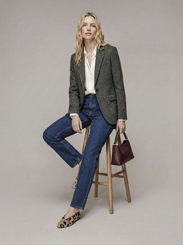 Ballerinas estampadas con foco en textura y contraste