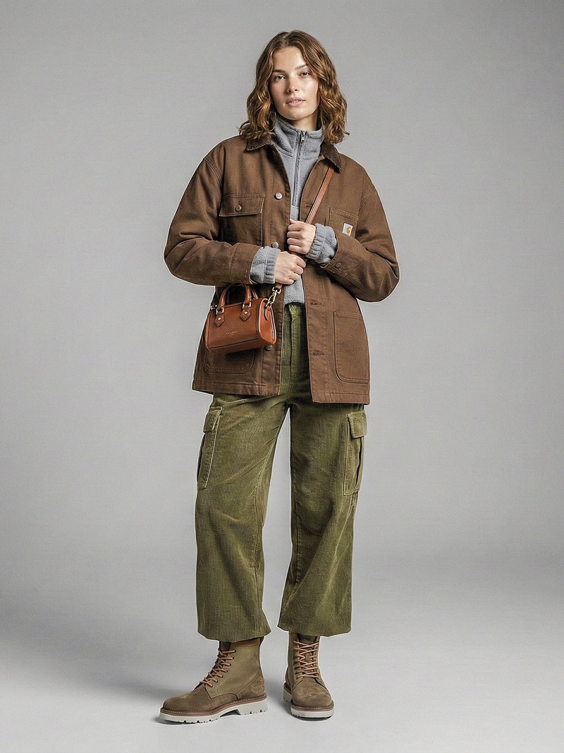 Botas workwear con suela track y costuras visibles