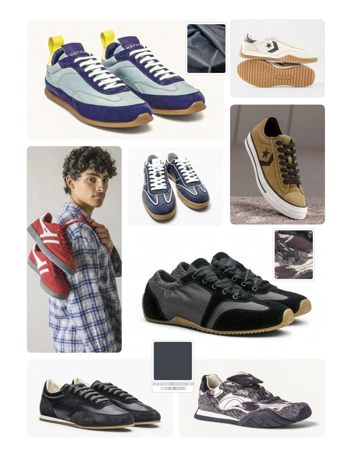 Sneakers urbanas en verde oliva con gamuza y suelas gum