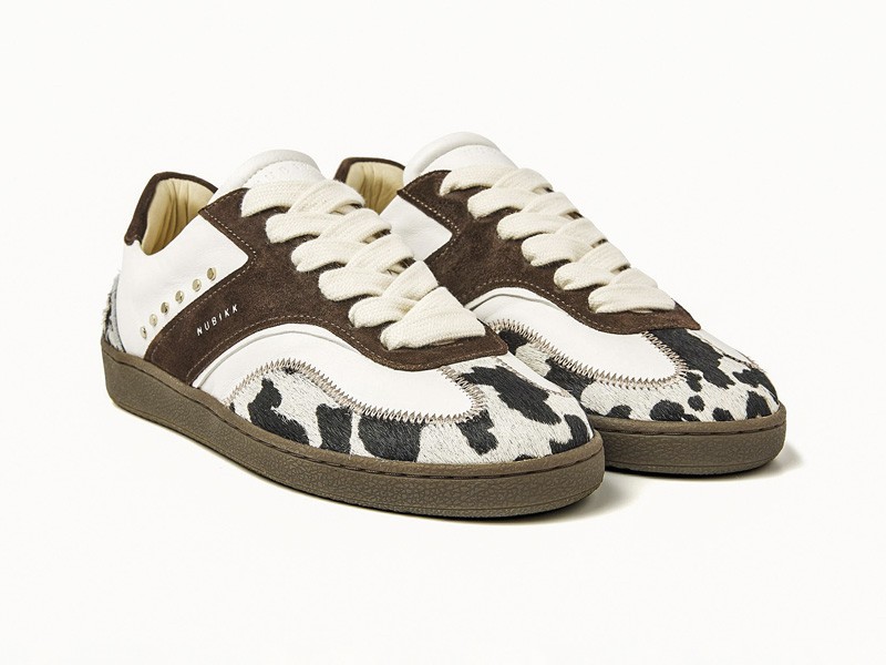 Animal-print sneakers with graphic uppers and contrast details